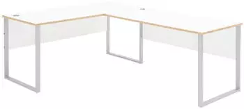 Innostyle Memphis Eckschreibtisch 223x77x170cm Wei&szlig;/Artisan Eiche Metallgestell