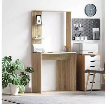 vidaXL Schreibtisch Sonoma-Eiche Holzwerkstoff 78,5x37x154,5cm