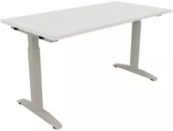 Soennecken All in One Schreibtisch manuell h&ouml;henverstellbar 140x70cm wei&szlig;/silber (810023601)