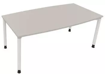 Soennecken Besprechungstisch "Communication" Tonneau höhenverstellbar 180x80/90cm lichtgrau/weiß (810047481)