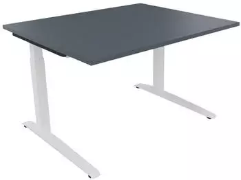 Soennecken Schreibtisch All in One manuell h&ouml;henverstellbar 120x100cm lavagrau/wei&szlig; (810021682)