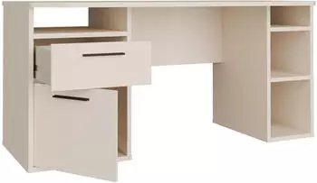 Forte TEZAUR Schreibtisch mit Schublade & T&uuml;r, 160x75,7x72cm (TZRB238L-U60)