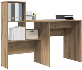 vidaXL Schreibtisch Artisan-Eiche 131,5x50x106,5cm Holzwerkstoff