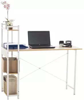 CLP Poe Schreibtisch mit Regalen, Industriedesign, Natur (151873226)