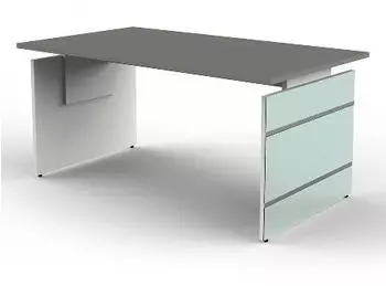 Kerkmann Lugano Schreibtisch Glas 160x80cm h&ouml;henverstellbar 68-76cm, Grafit (4333)