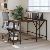 vidaXL Schreibtisch Braun Eichen-Optik 139x139x75 cm Holzwerkstoff