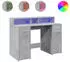 vidaXL LED-Schreibtisch Holzwerkstoff Betongrau 120x55x91cm (3309414)