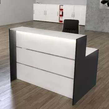 Kerkmann BARI Empfangstheke Linear 140x112cm Wei&szlig;/Anthrazit (21357310)