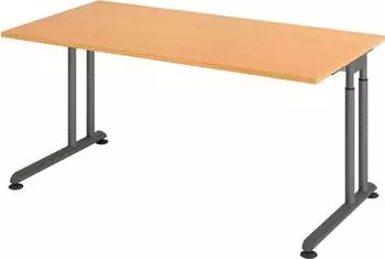Hammerbacher Schreibtisch C-Fu&szlig; h&ouml;henverstellbar 160x80cm Buche/Graphit (VZS16/6/G)