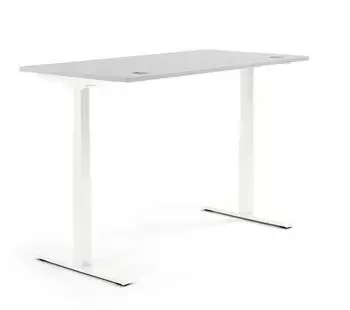 Soennecken Schreibtisch 1800x800mm h&ouml;henverstellbar, Platte lichtgrau, Gestell wei&szlig; (810061381)
