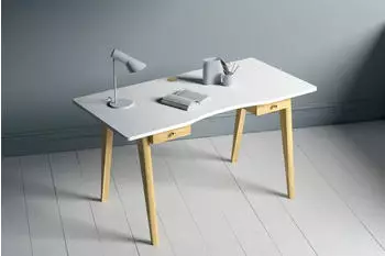 Woodman Nice Schreibtisch Wei&szlig;/Eiche 140x70x75cm (85478453-0)