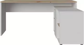 Forte Contra Costa Eckschreibtisch Wei&szlig;/Artisan Eiche 160x128x73,5cm (88241540-0)