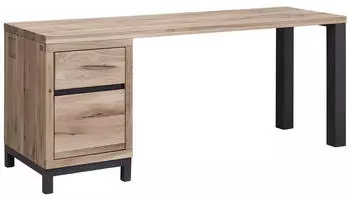 Massivmoebel24 Villanders Schreibtisch Wildeiche bianco ge&ouml;lt 180x55x76cm (48-360-200-1044)