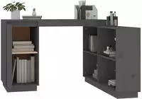 vidaXL Schreibtisch Grau 110x50x75 cm Massivholz Kiefer