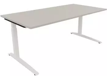 Soennecken Schreibtisch Kufe Quadrat 180x90cm h&ouml;henverstellbar 65-85cm wei&szlig;/Lichtgrau (810027081)