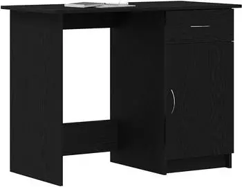 vidaXL Schreibtisch mit Stauraum Schwarz Eichen-Optik 100x50x76cm (862464)