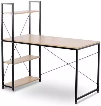 Woltu Schreibtisch mit Regal, Holz (#2100)