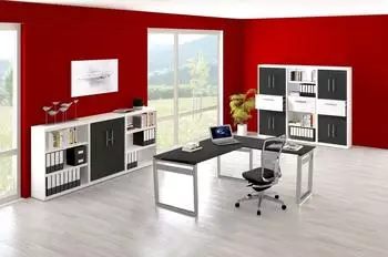 Kerkmann Stage One Form 5 Schreibtisch rechteckig 200x100cm, graphit (4057)
