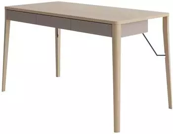 Mirjan24 Match 3S Schreibtisch mit 3 Schubladen, Holzbeine (MK01)