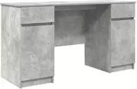 vidaXL Schreibtisch mit Regal Betongrau 140 x 49 x 76 cm Holzwerkstoff