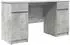 vidaXL Schreibtisch mit Regal, Holzwerkstoff, betongrau, 140x49x76cm (3328510)