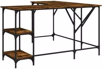 vidaXL Schreibtisch R&auml;uchereiche 139x139x75cm Holzwerkstoff (837589)