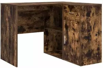 vidaXL Eck-Schreibtisch ger&auml;ucherte Eiche 102x88x75cm