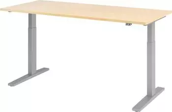 Hammerbacher XMKA19 Sitz-Steh-Schreibtisch elektrisch 180x80cm Ahorn/Silber (VXMKA19/3/S)
