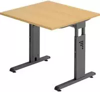 Hammerbacher-Schreibtisch C-Fu&szlig; 80x80cm Buche/Graphit-VOS08/6/G
