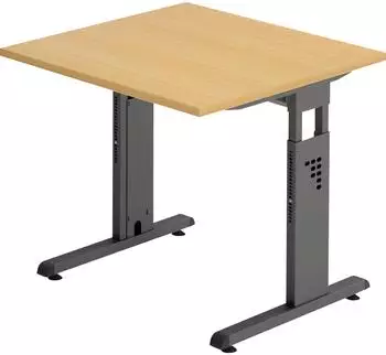 Hammerbacher O-Line Schreibtisch C-Fu&szlig; 80x80cm, buche/graphit (VOS08/6/G)