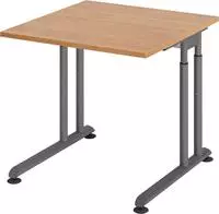 Hammerbacher Schreibtisch C-Fu&szlig; 80x80cm Nussbaum/Graphit