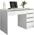Lookway Mada Gloss Schreibtisch mit Schubladen, weiß hochglanz, 120x75x55cm (800001026793)
