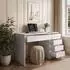 Lookway Mada Gloss Schreibtisch mit Schubladen, weiß hochglanz, 120x75x55cm (800001026793)