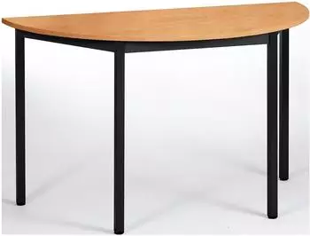 SODEMATUB Universaltischprogramm Halbrundtisch Buche/schwarz 120x74x60cm (120DRHN)