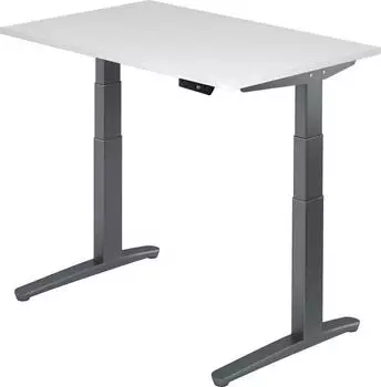 Hammerbacher XBHM12 Sitz-Steh-Schreibtisch elektrisch 120x80cm wei&szlig;/Graphit (VXBHM12/W/GG)