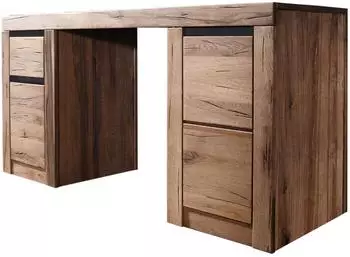 Massivmoebel24 MONTREUX Schreibtisch Zerreiche 150x50x75cm, tabacco brown ge&ouml;lt (48-312-100-2019)