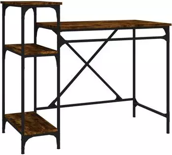 vidaXL Schreibtisch mit Regal R&auml;uchereiche 105x50x90cm Holzwerkstoff (826716)