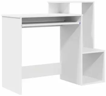 vidaXL Schreibtisch mit Regal wei&szlig; 106x41x88,5cm Holzwerkstoff (869466)