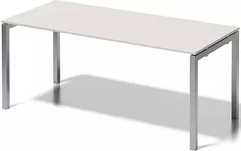 Bisley Cito Schreibtisch 180x80x74cm, grauwei&szlig;, Gestell silber (DUF1808GW355)