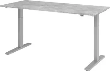 Hammerbacher XMKA19 Sitz-Steh-Schreibtisch elektrisch 180x80cm betongrau (VXMKA19/M/S)