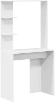 vidaXL Schreibtisch mit Regal wei&szlig; 78,5x37x154,5cm Holzwerkstoff (869338)