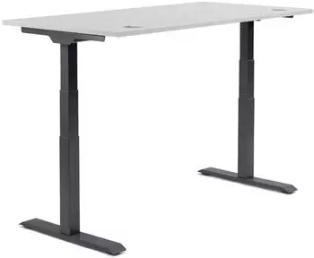 Soennecken FLEX MODUL Sitz-Steh-Schreibtisch elektrisch h&ouml;henverstellbar 180x80cm, lichtgrau/schwarz (810061781)
