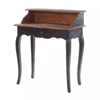 Xtradefactory Napoleon Sekret&auml;r Massivholz Vintage 80x92x40cm (04 schwarz-natur)