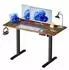 Relaxdays Höhenverstellbarer Schreibtisch elektrisch, Metall, Industrial, braun-schwarz, 120x60cm