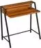 HomCom Schreibtisch mit Schublade und Ablage, Walnuss/schwarz, 84x45cm (836-055)