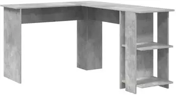 vidaXL Eckschreibtisch mit Stauraum betongrau 140x113,5x75cm (869557)