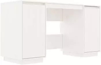 vidaXL Schreibtisch Kiefer Massivholz wei&szlig; 140x50x75cm (814325)