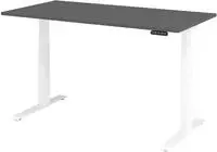Hammerbacher-Sitz-Steh-Schreibtisch el.160x80cm Graphit/We-VXDKB16/G/W