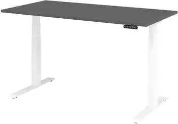 Hammerbacher XDKB16 Sitz-Steh-Schreibtisch elektrisch h&ouml;henverstellbar 160x80cm graphit/wei&szlig; (VXDKB16/G/W)