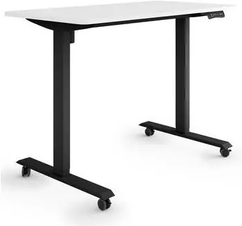 eSmart Germany ETX-121BW Steh-Sitz-Schreibtisch elektrisch h&ouml;henverstellbar 120x60cm wei&szlig;, auf Rollen (175863201)